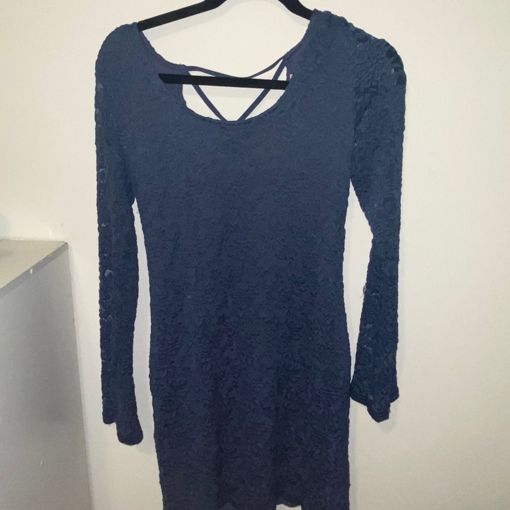 Forever 21 Blue lace long sleeve dress